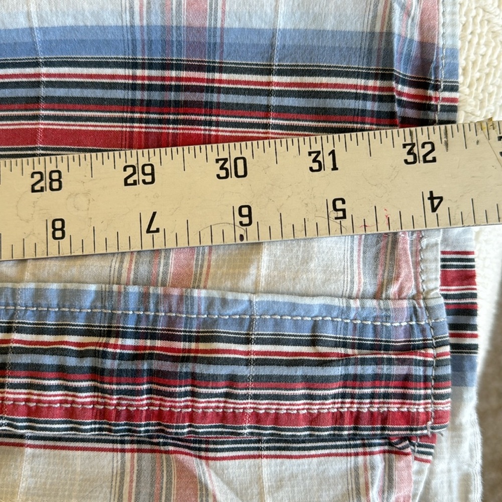 Sonoma cotton plain red white & blue plaid western snap shirt XL - Picture 3 of 6